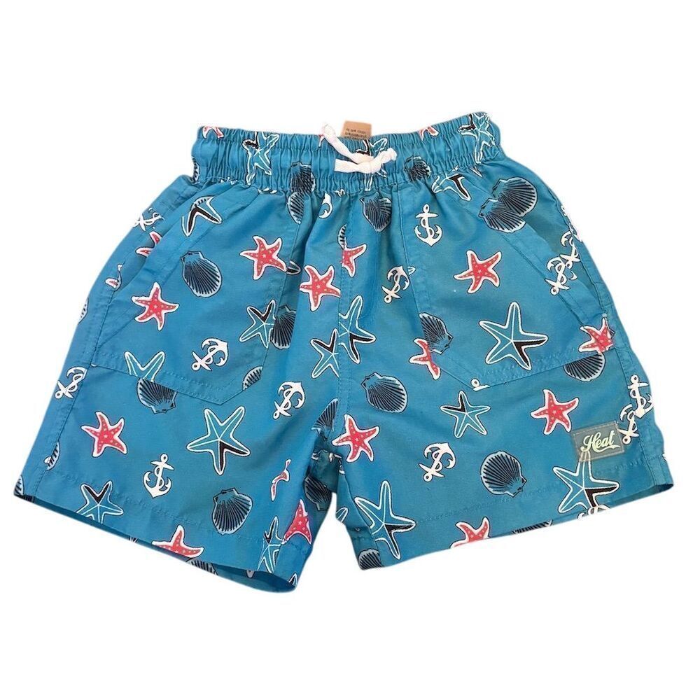 Heat Boys Swim Shorts Ocean Theme Size 2T Elastic Waistband
